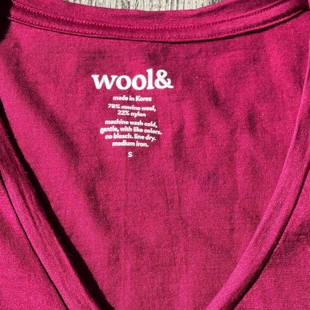 Wool& Merino Wool Blend Top in Beetroot small